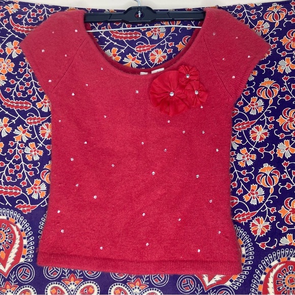 Twiggy vintage angora sequin flower shirt - Picture 1 of 6